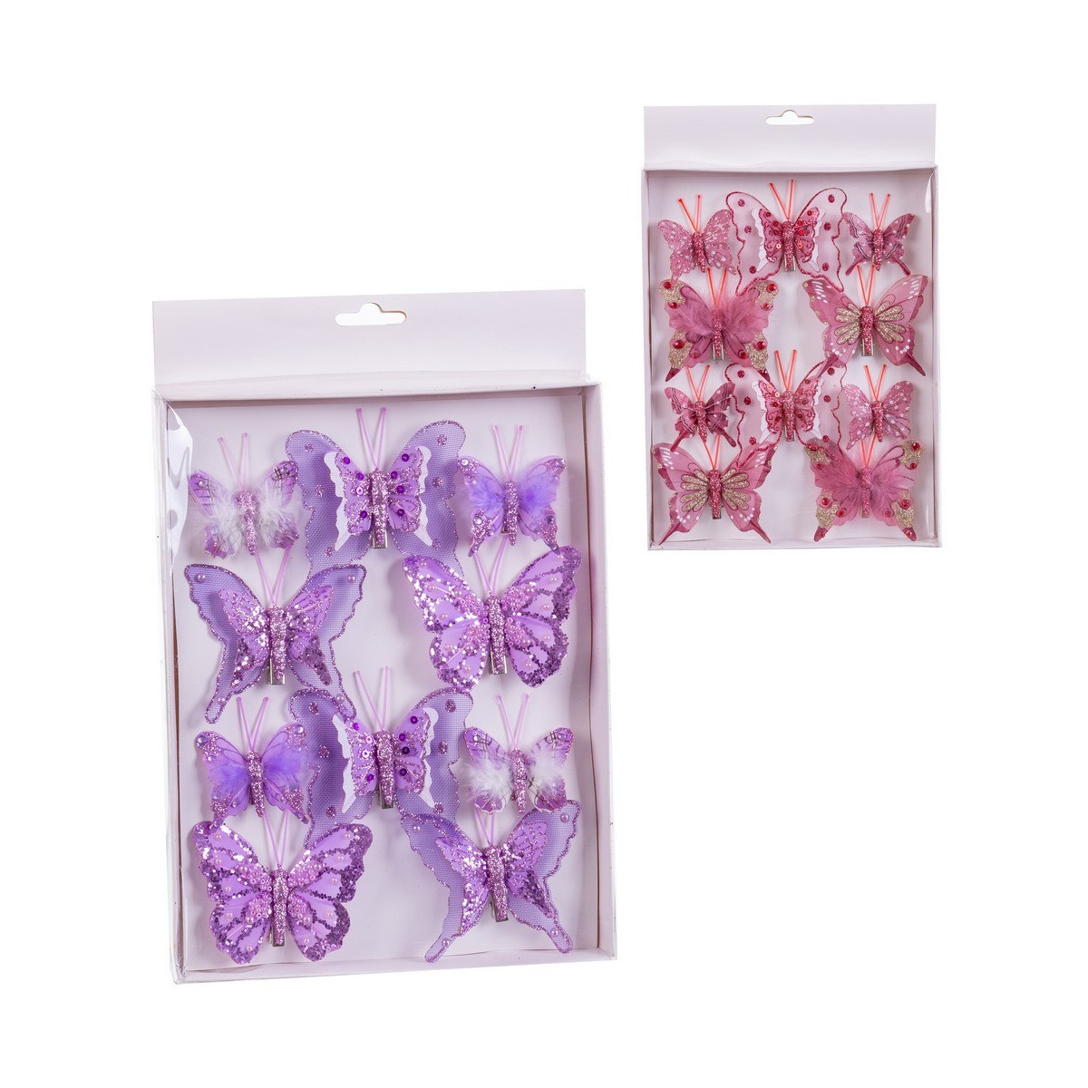 S 10 borboleta com clipe 2 c 8 cm