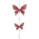 Pendente 2 borboletas rosa 50 x 18 cm