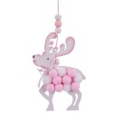 Pendente cervo madeira rosa 23 x 11 cm