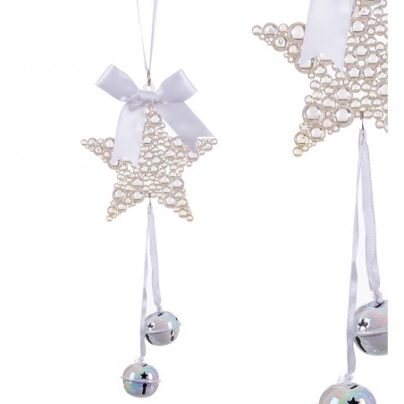 Pingente estrela sinos plástico 20 cm