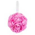 Bola de rosas cor de rosa 8 x 8 x 8 cm