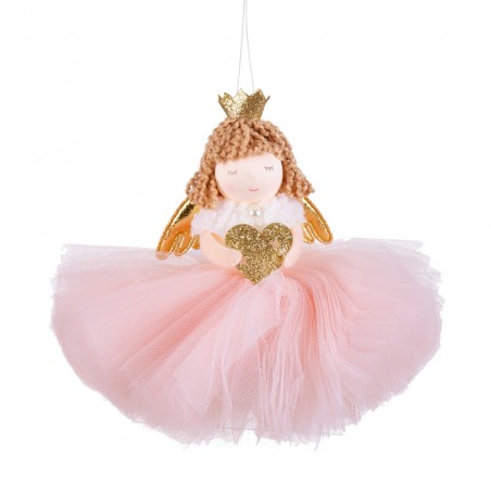 Colar boneca tecido rosa 16 x 16 cm