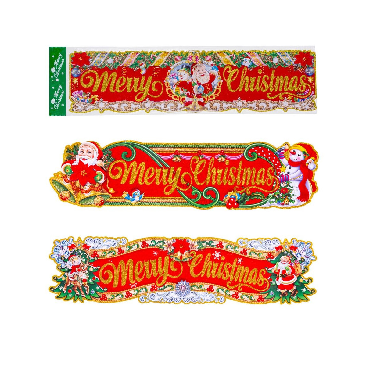 Colgante merry christmas papel 3 m 74 x 19 cm