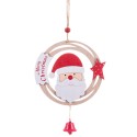 Colar círculo papai noel madeira 26 x 12 x 0,50 cm