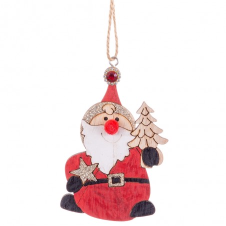Pendurado papai noel madeira 6,50 x 10,50 cm
