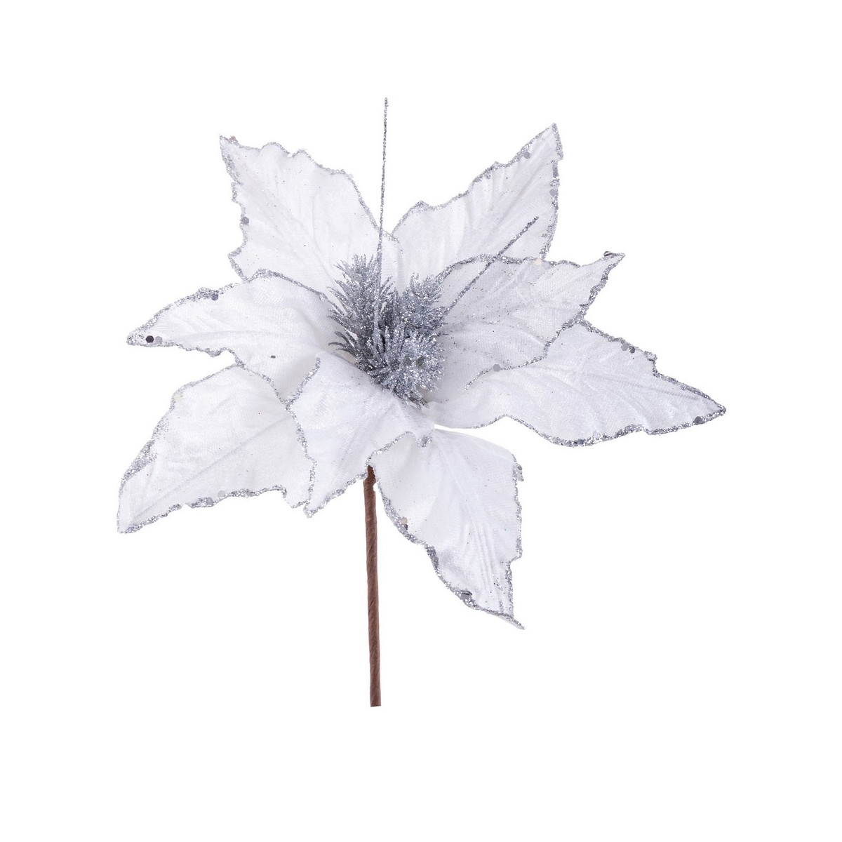 Poinsettia tecido branco 31 x 36 cm