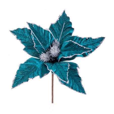 Poinsétia turquesa 31 x 36 cm
