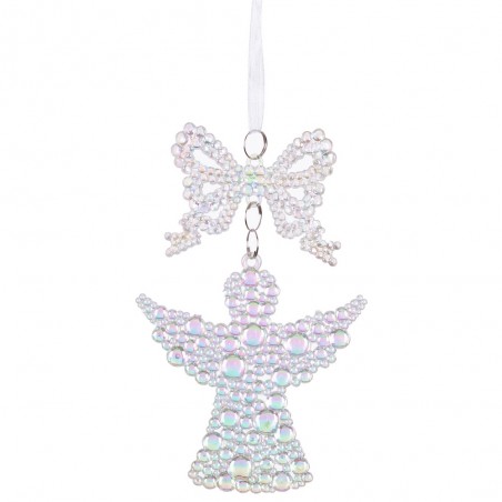 Pingente laço anjo plástico 16 x 9 cm