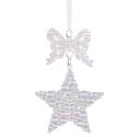 Pingente laço estrela plástico 16 x 6 cm