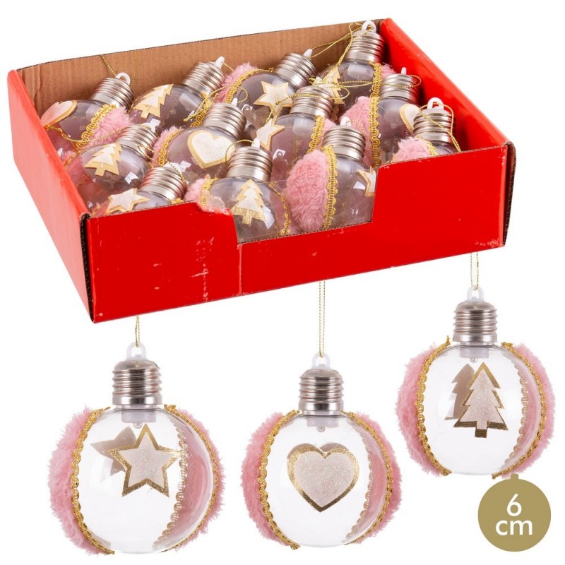 Bola pet com luz rosa 3 m 6 x 6 x 6 cm