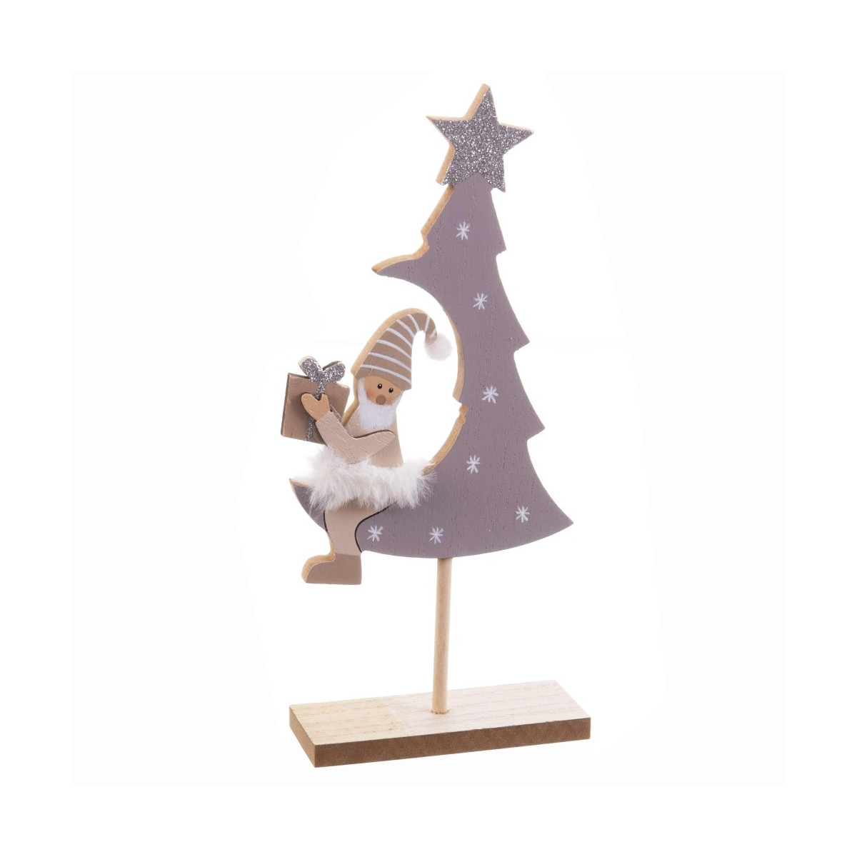 Base árvore papai noel madeira 13 x 4 50 x 26 cm