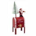 Caixa de correio árvore e papai noel metal 5,50 x 4 x 17 cm