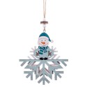 Pingente boneco de neve madeira 14 x 12 x 0,70 cm