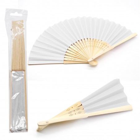 Leque de bambu personalizado com adesivo de desenho de coração