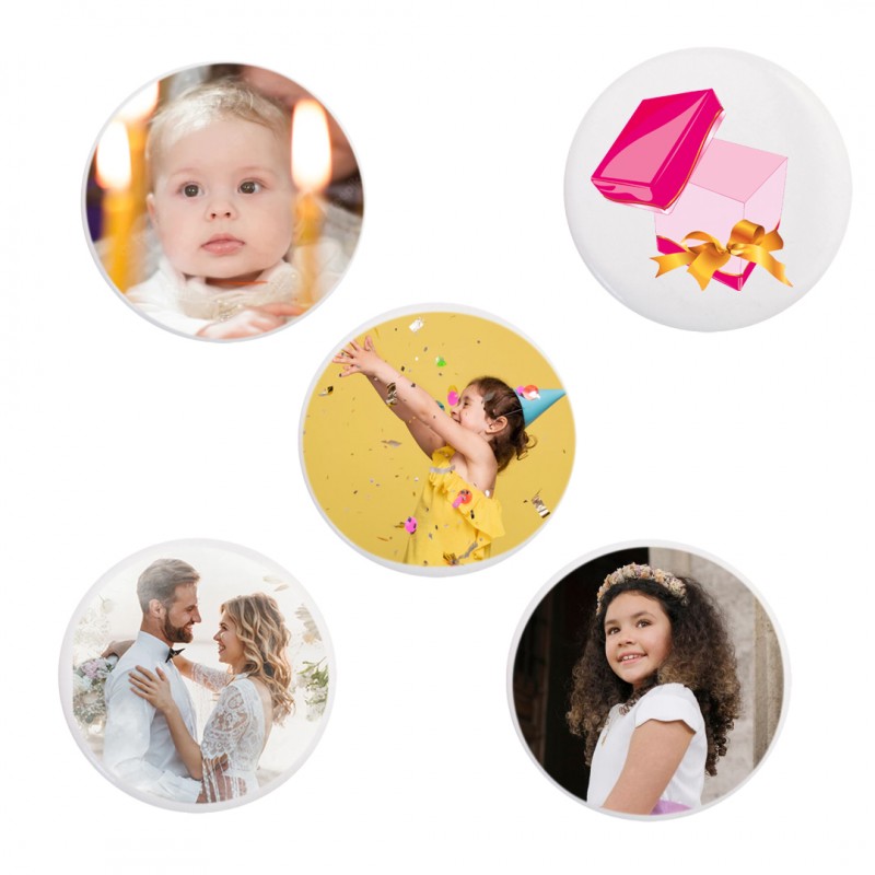 Chapa personalizada com foto ou logo para casamento batizado comunhão aniversário e empresas