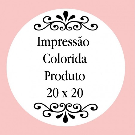 Personalização com impressão digital com texto foto ou logo em full color de 20 x 20 cm