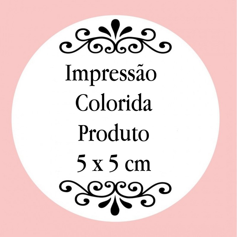 Personalização com impressão digital com texto colorido, foto ou logotipo medindo 5 x 5 cm