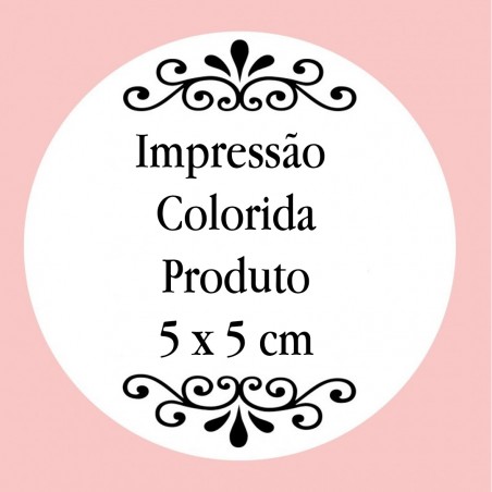 Personalização com impressão digital com texto colorido, foto ou logotipo medindo 5 x 5 cm