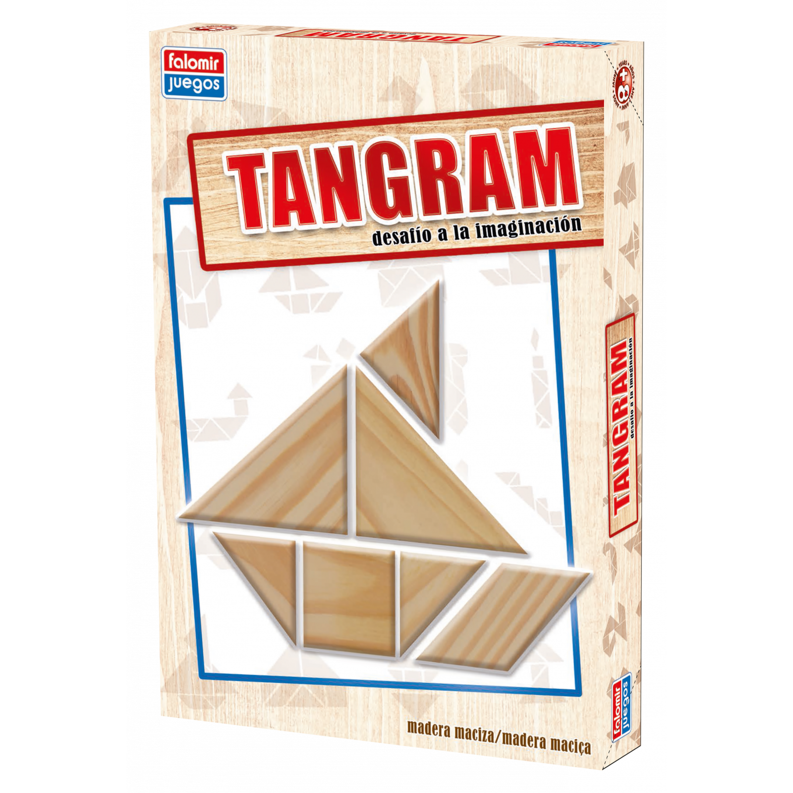 Jogo tangram de madeira