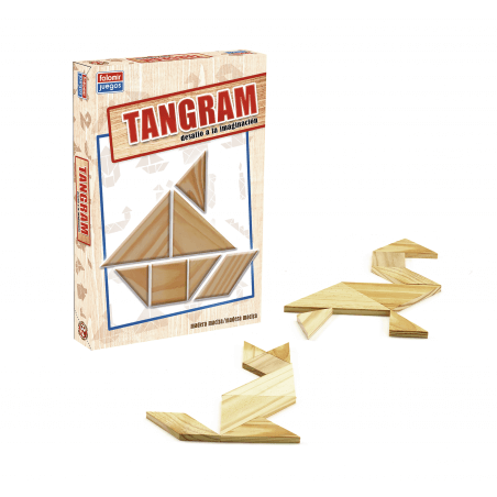 Jogo tangram de madeira