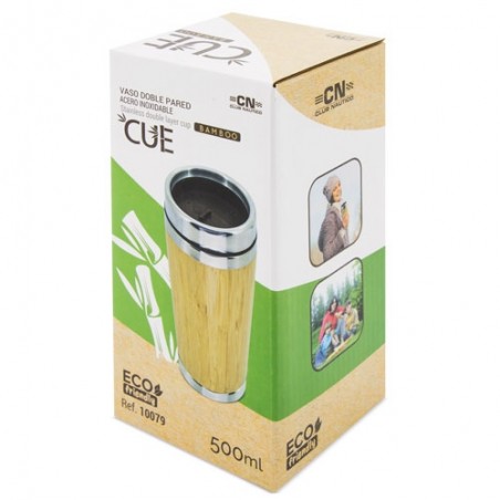 Copo Térmico de Bambu 500ml de Dupla Camada para Manter a Temperatura