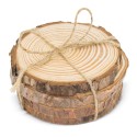 Conjunto de porta-copos de madeira janaki