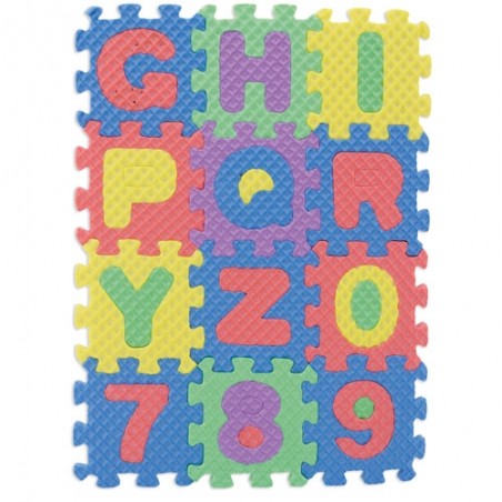 Quebra-cabeça de EVA com Letras e Números Brinquedo Educativo para Crianças