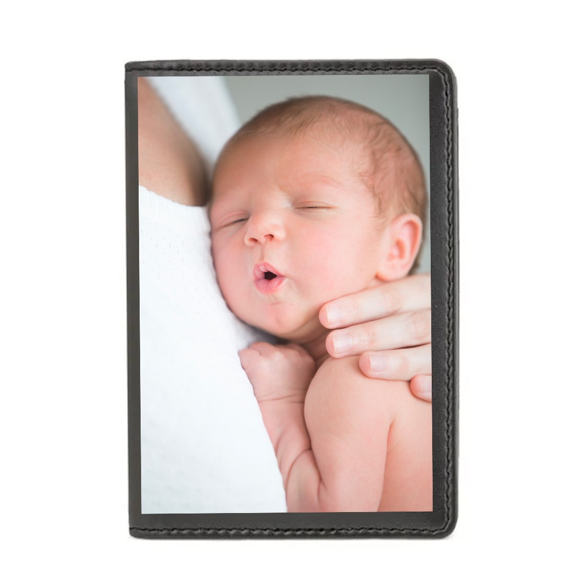 Porta cartão preto para homens personalizado com foto colorida