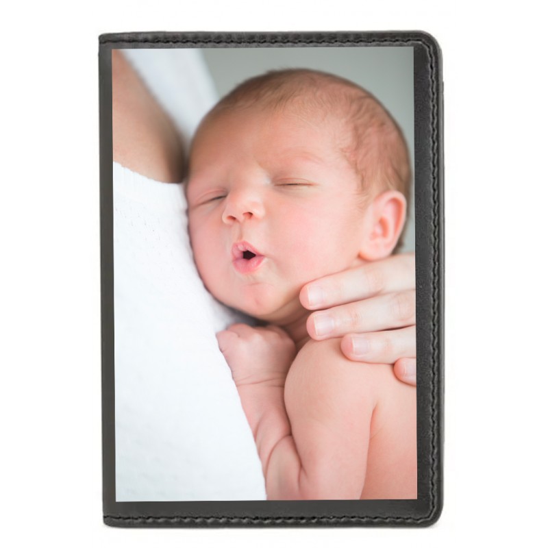 Porta cartão preto para homens personalizado com foto colorida