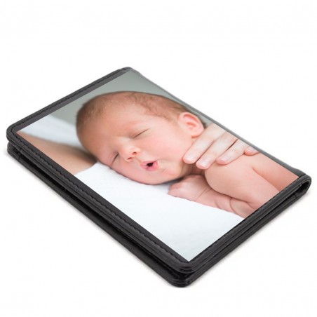 Porta cartão preto para homens personalizado com foto colorida