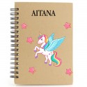 Caderno unicórnio personalizado com nome