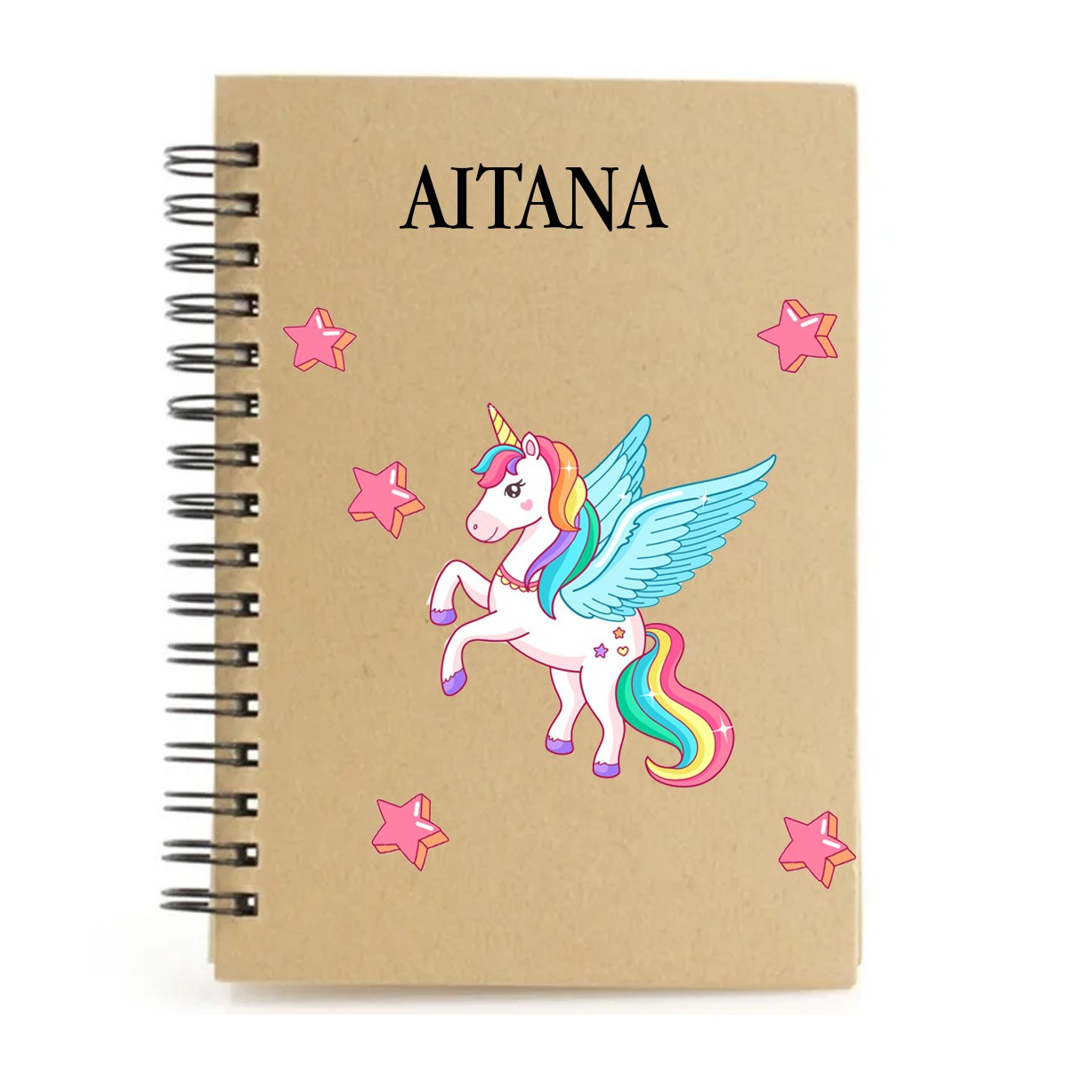 Caderno unicórnio personalizado com nome