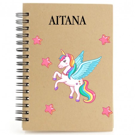 Caderno unicórnio personalizado com nome
