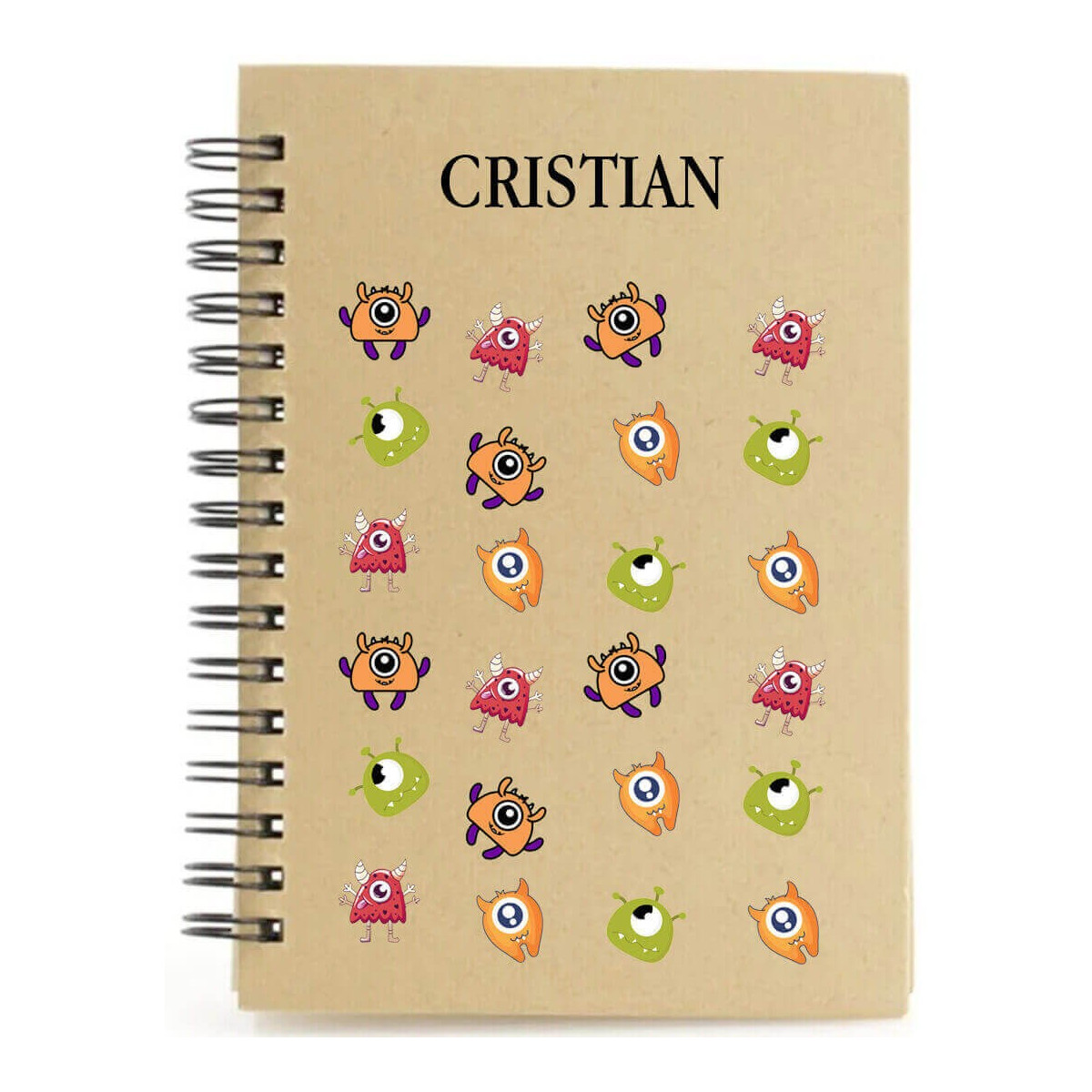Caderno de monstros personalizado com nome