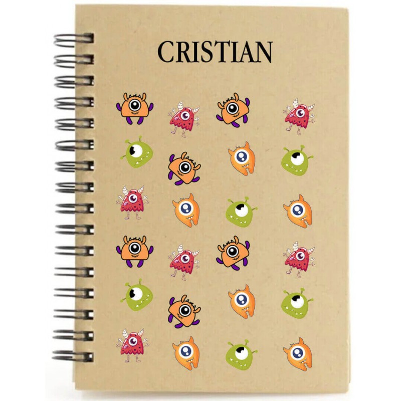 Caderno de monstros personalizado com nome