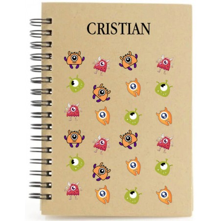 Caderno de monstros personalizado com nome