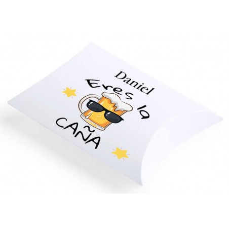Estojo de apresentação personalizado com um adesivo que diz que você é o melhor
