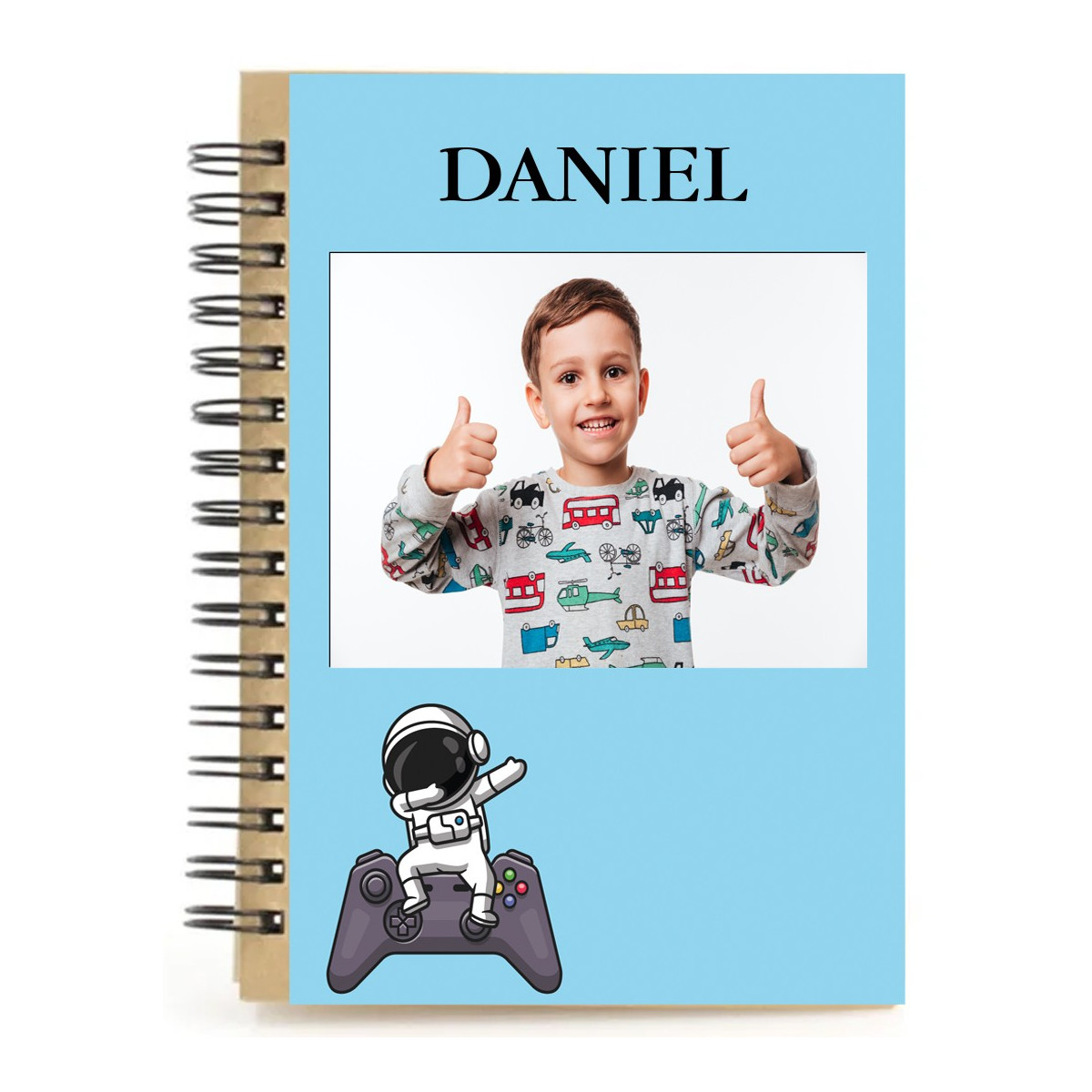 Caderno de jogo personalizado com nome e foto colorida