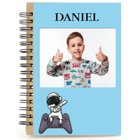 Caderno de jogo personalizado com nome e foto colorida
