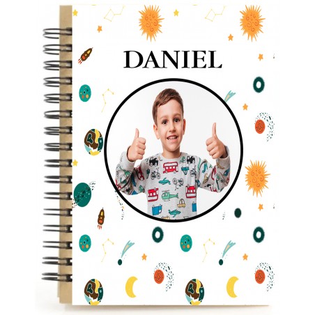 Caderno universo personalizado com nome e foto em cores