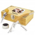 Conjunto de vinho personalizado com nome e foto em cores