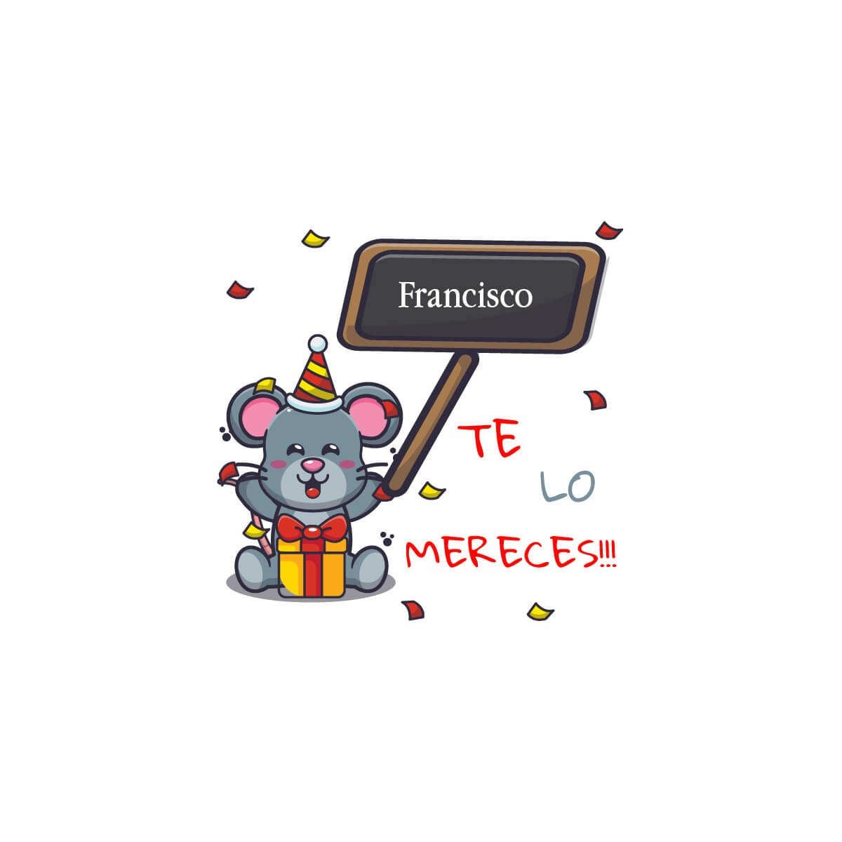 Adesivo quadrado personalizado com o nome que você merece