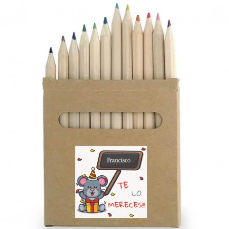 Caixa de lápis de cor personalizada com adesivo com o nome que você merece