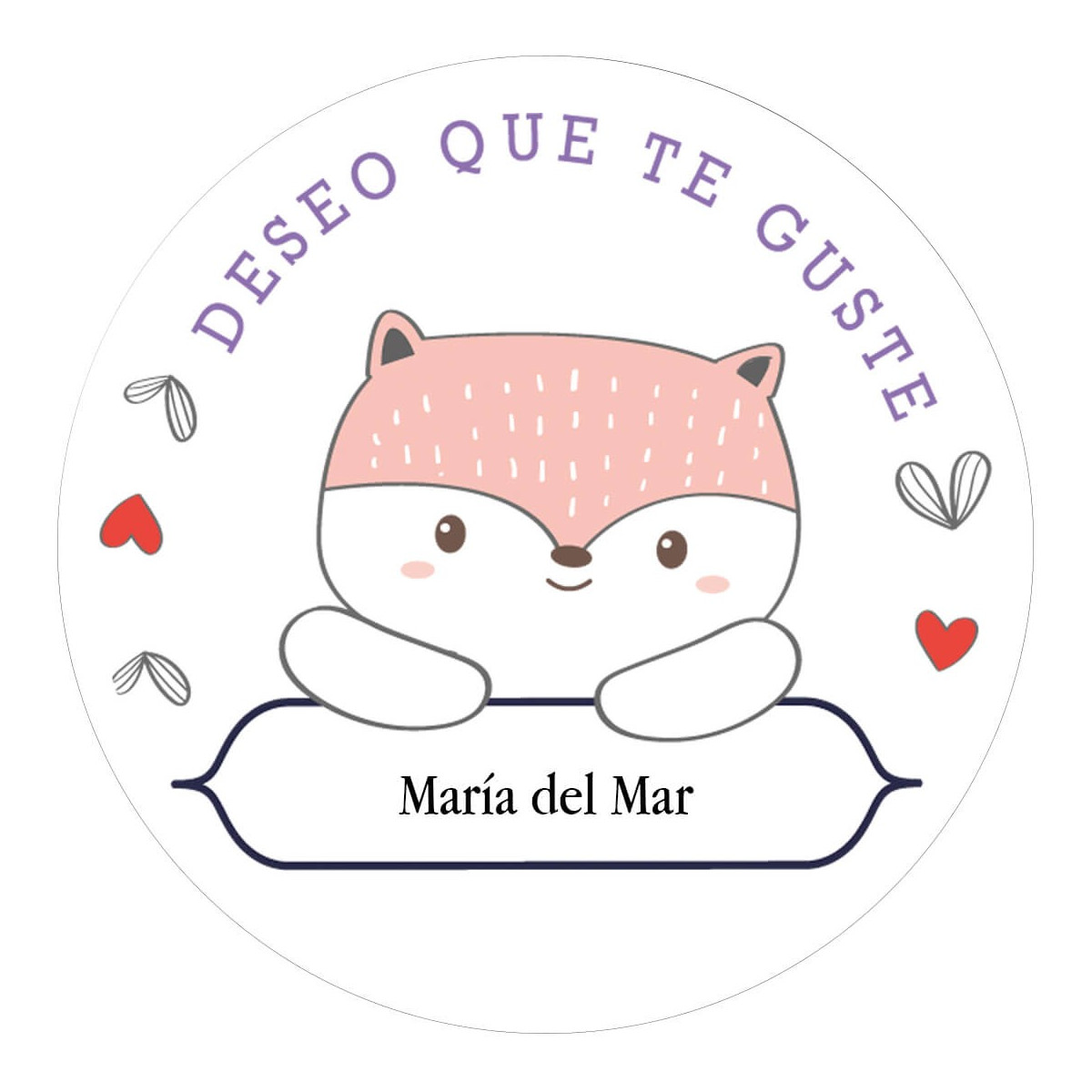 Adesivo redondo personalizado com nome desejo que você goste