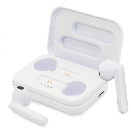 Fones de ouvido bluetooth apresentados em uma caixa de presente personalizada eres la caña