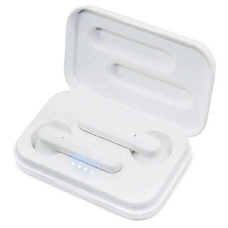Fones de ouvido bluetooth apresentados em uma caixa de presente personalizada eres la caña