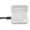 Fones de ouvido bluetooth apresentados em uma caixa de presente personalizada eres la caña