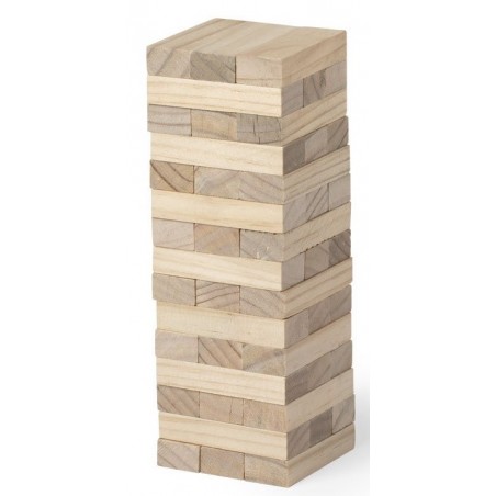 Jogo jenga apresentado em bolsa kraft personalizada com adesivo você é importante para mim