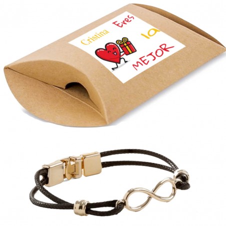 Pulseira Infinity em Caixa Kraft Personalizada com...