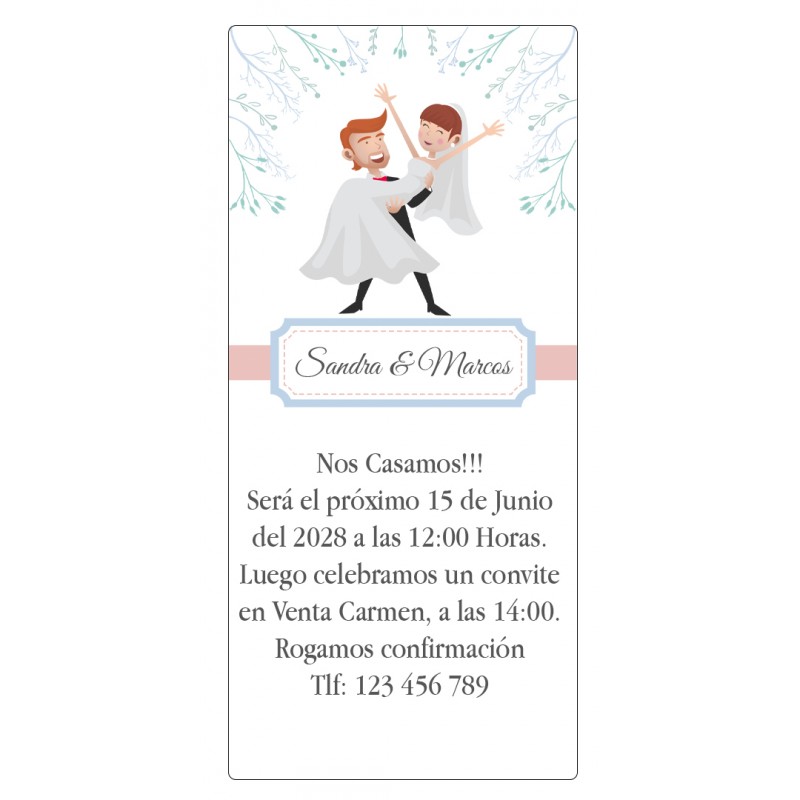 Convites de casamento divertidos noivos nos braços